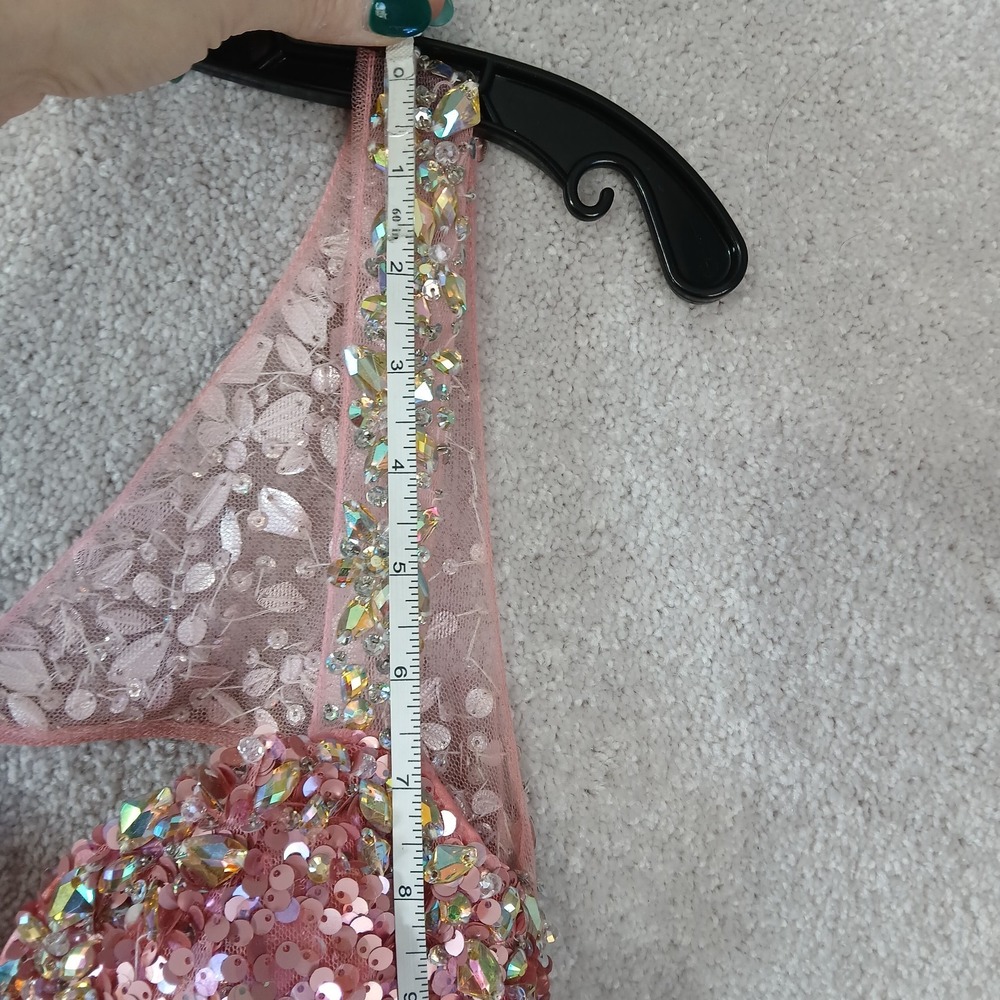 Mari Lee Sequin Open Back Prom Dress Evening Gown Formal Party Maxi - Picture 9 of 16